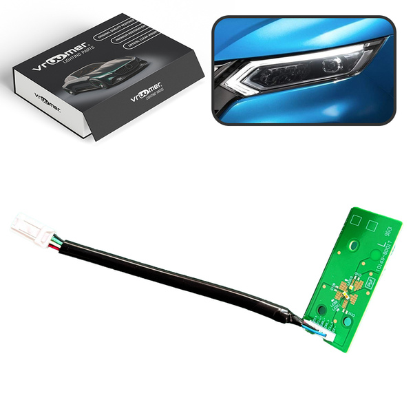 Lewy Moduł Płytka DRL reflektora Nissan Qashqai J11 po liftingu (2017 - 2021) ZIELONY FULL LED