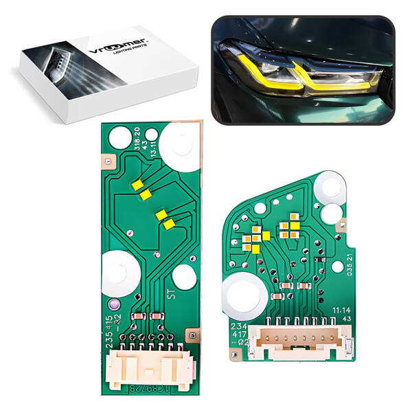 Prawy Moduł Płytka DRL SELECTIVE YELLOW reflektora BMW serii 5 M5 G30 G31 F90 po liftingu (2020 - obecnie) LASER