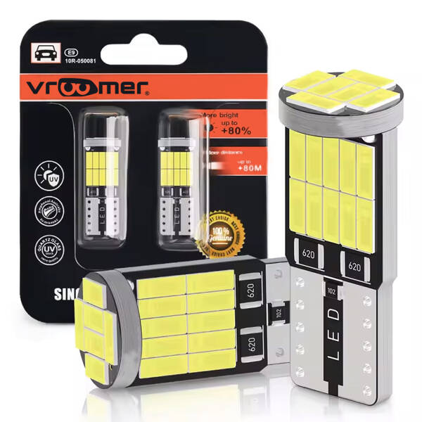 Vroomer W5W T10 LED odkryta